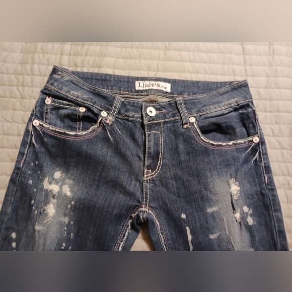 LIUCE'S JEANS Women's SIZE 11 Distressed Embroidered Pocket Low Rise Boot - Picture 5 of 13